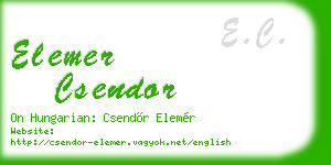 elemer csendor business card